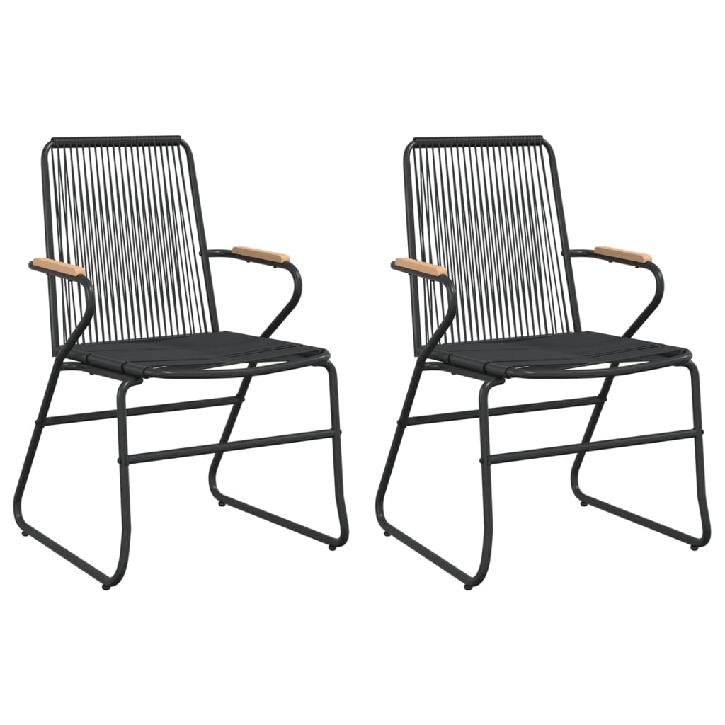 Hagestoler 2 stk svart 58x59x85,5 cm PVC rotting