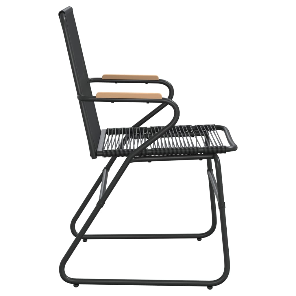 Hagestoler 2 stk svart 58x59x85,5 cm PVC rotting