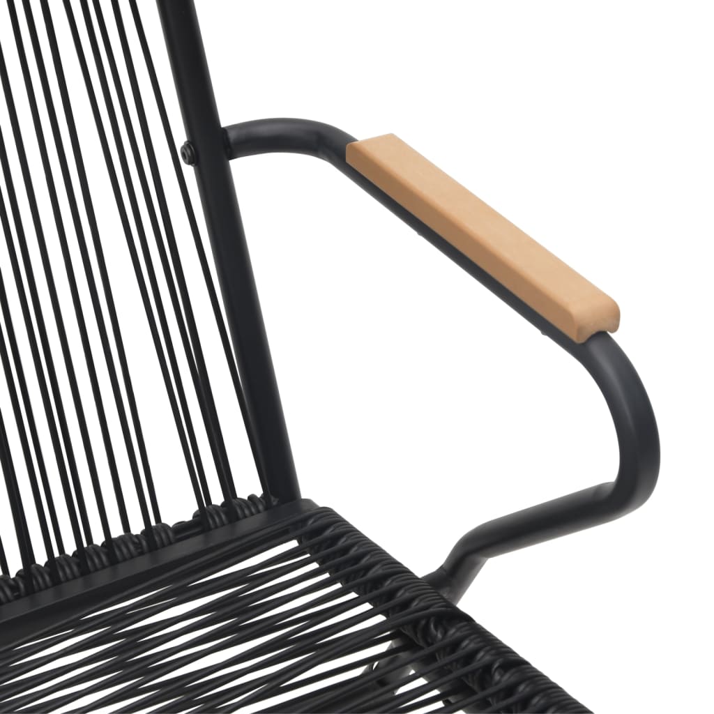 Hagestoler 2 stk svart 58x59x85,5 cm PVC rotting