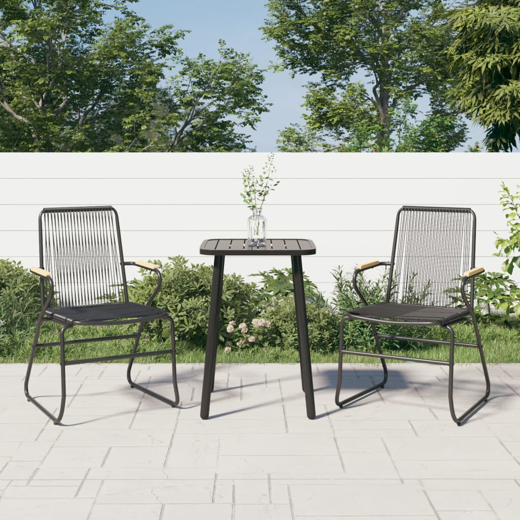 Hagestoler 2 stk svart 58x59x85,5 cm PVC rotting