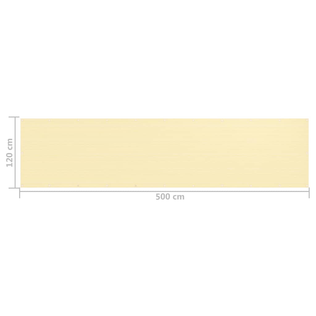 Balkongskjerm beige 120x500 cm HDPE