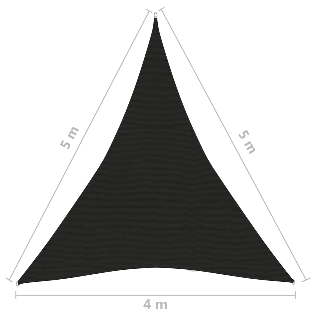 Solseil 160 g/m² svart 4x5x5 m HDPE