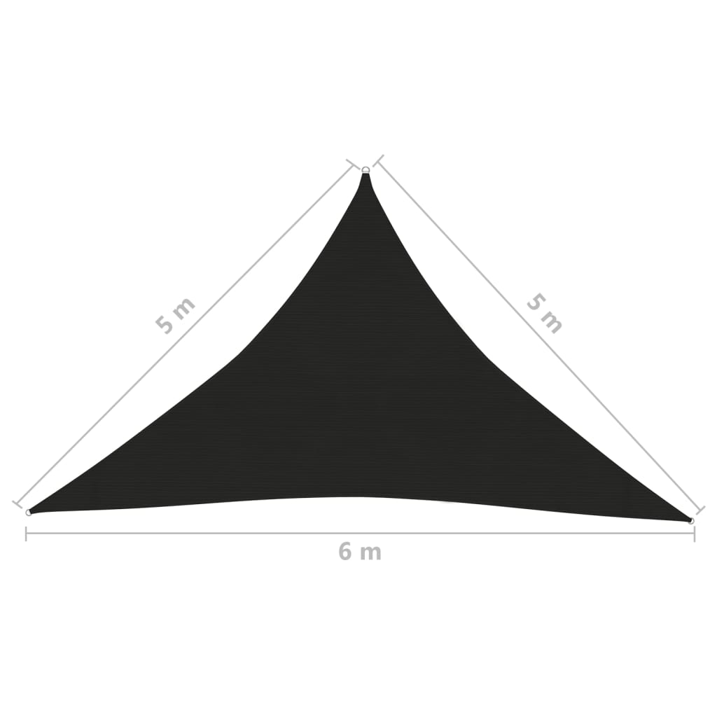 Solseil 160 g/m² svart 5x5x6 m HDPE
