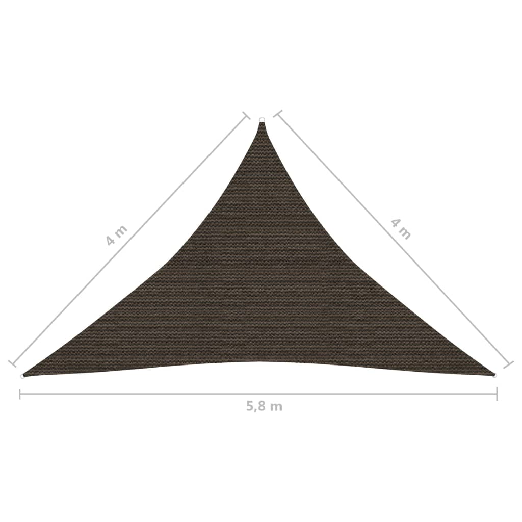 Solseil 160 g/m² brun 4x4x5,8 m HDPE