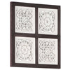 Håndskåret veggpanel MDF 40x40x1,5 cm brun og hvit