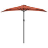 Balkongparasoll aluminiumsstang terrakotta 270x144x222 cm halv