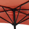 Balkongparasoll aluminiumsstang terrakotta 270x144x222 cm halv