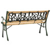 Hagebenk 122 cm støpejern og heltre furu