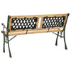 Hagebenk 122 cm støpejern og heltre furu