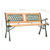 Hagebenk 122 cm støpejern og heltre furu