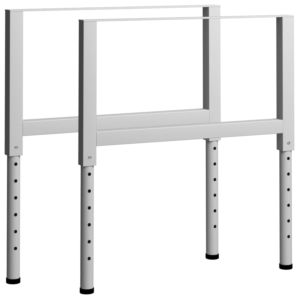 Justerbare arbeidsbenkerammer 2 stk metall 85x(69-95,5)cm grå