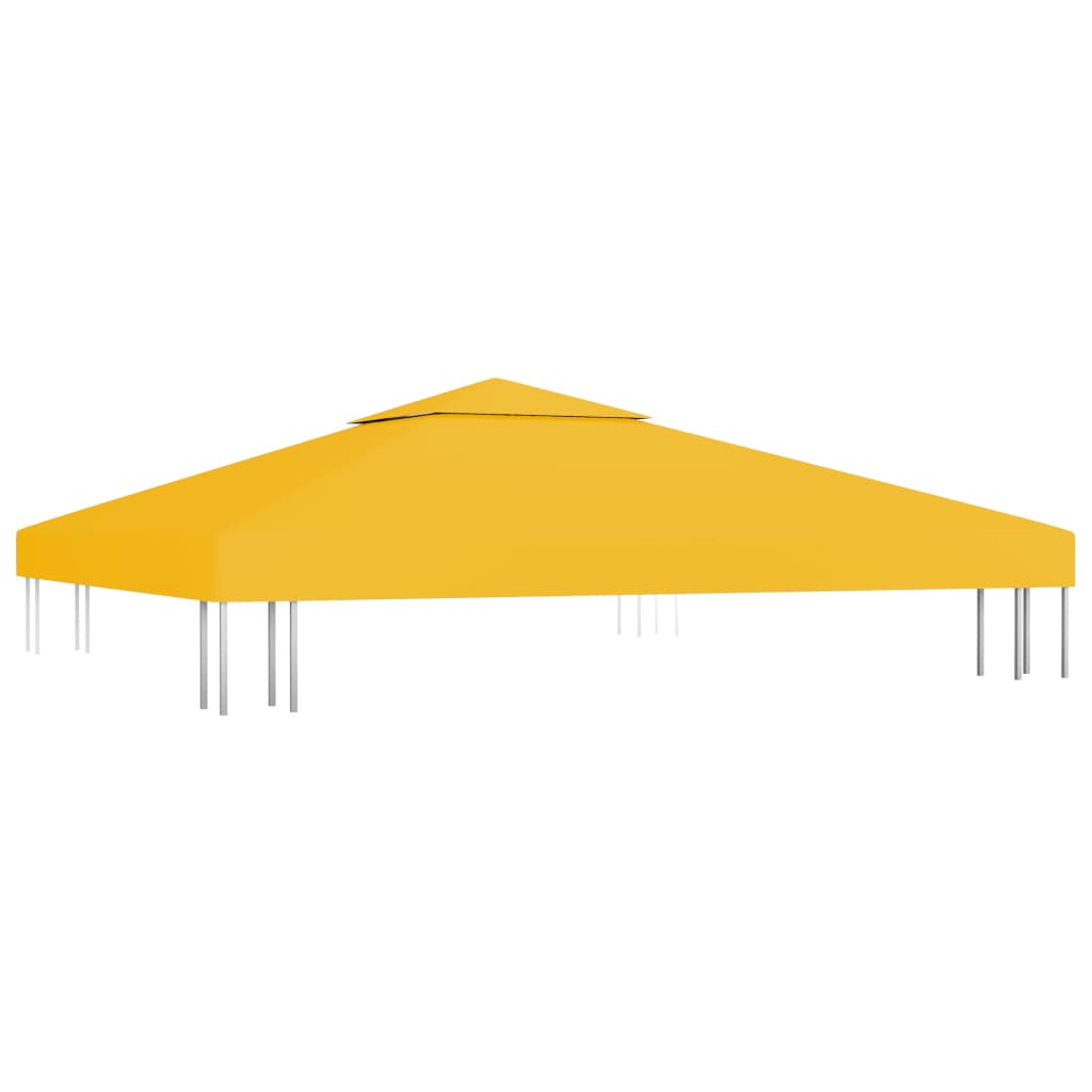 Dobbel toppduk til paviljong 310 g/m² 3x3 m gul
