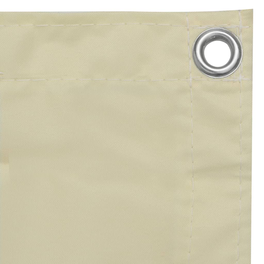 Balkongskjerm kremhvit 120x600 cm oxfordstoff