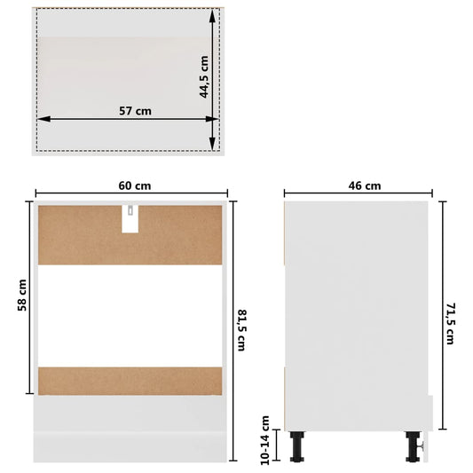 Ovnskap "Riga" hvit 60x46x81,5 cm konstruert tre