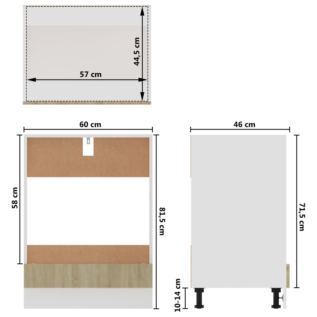 Ovnskap sonoma eik 60x46x81,5 cm sponplate