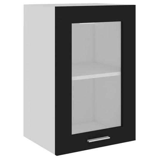 Hengende skap glass "Lyon" svart 40x31x60 cm konstruert tre
