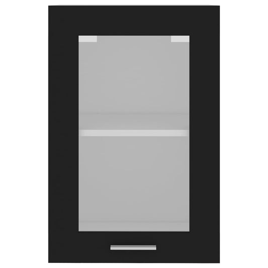 Hengende skap glass "Lyon" svart 40x31x60 cm konstruert tre