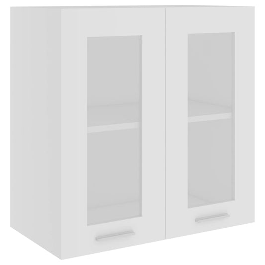 Hengende skap glass "Lyon" hvit 60x31x60 cm konstruert tre