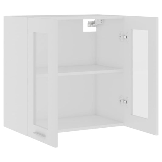 Hengende skap glass "Lyon" hvit 60x31x60 cm konstruert tre