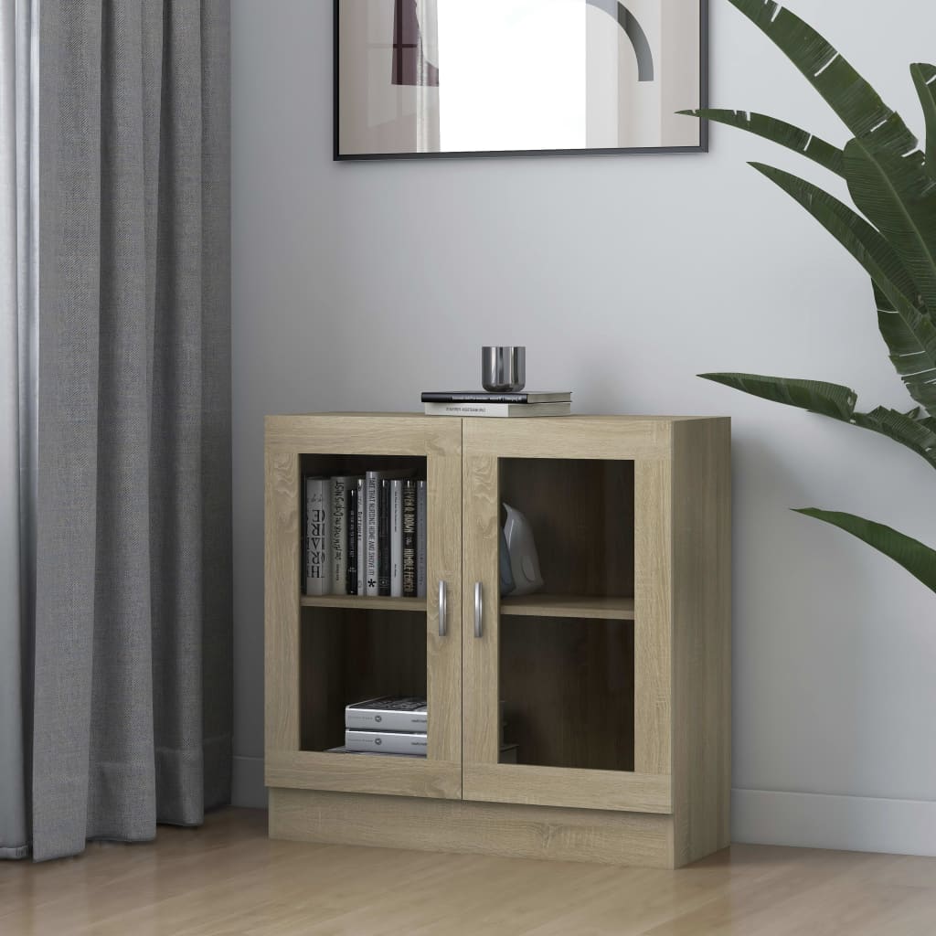 Vitrine sonoma eik 82,5x30,5x80 cm konstruert tre