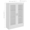 Vitrine hvit 82,5x30,5x115 cm konstruert tre