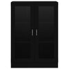 Vitrine svart 82,5x30,5x115 cm konstruert tre
