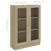 Vitrine sonoma eik 82,5x30,5x115 cm konstruert tre