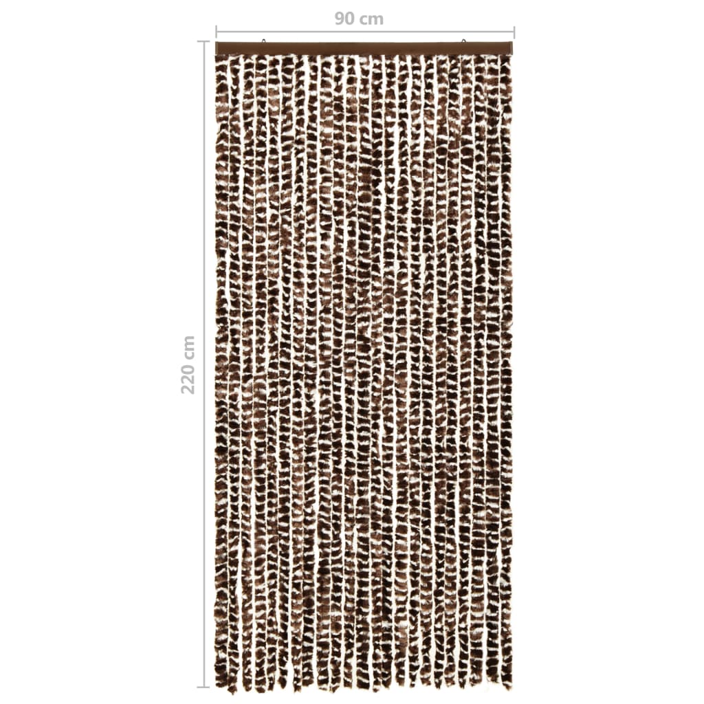 Insektgardin brun og hvit 90x220 cm chenille