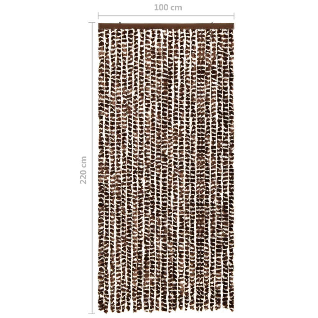 Insektgardin brun og hvit 100x220 cm chenille