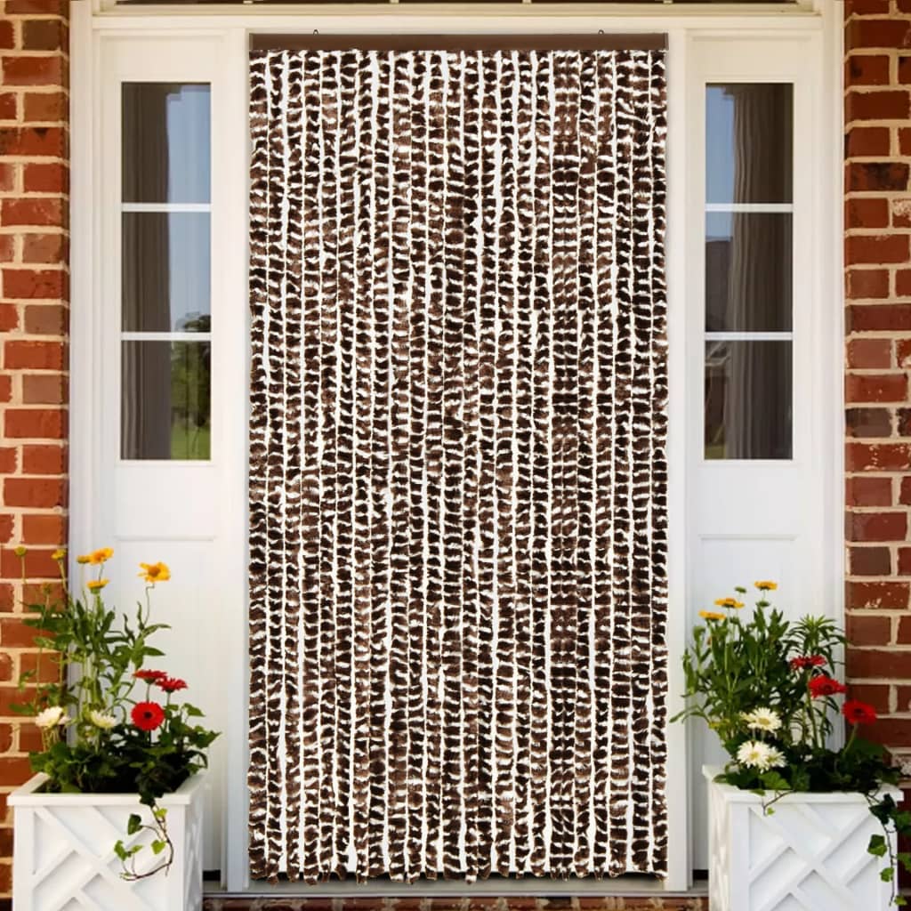 Insektgardin brun og hvit 100x220 cm chenille