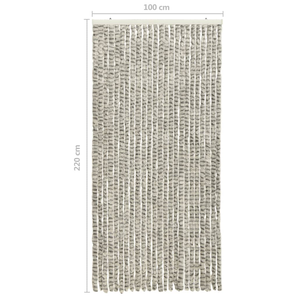 Insektsgardin lyse- og mørkegrå 100x220 cm chenille