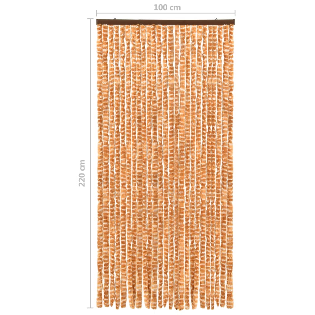 Insektgardin oker og hvit 100x220 cm chenille