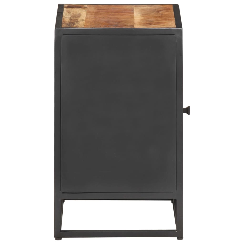 Nattbord 40x30x50 cm grovt heltre mango og naturlig stokk