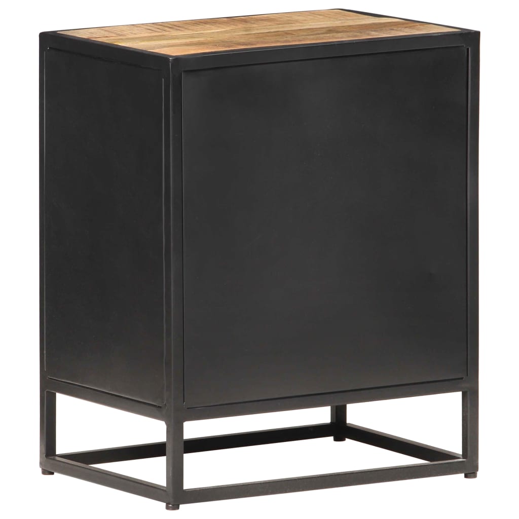 Nattbord 40x30x50 cm grovt heltre mango og naturlig stokk