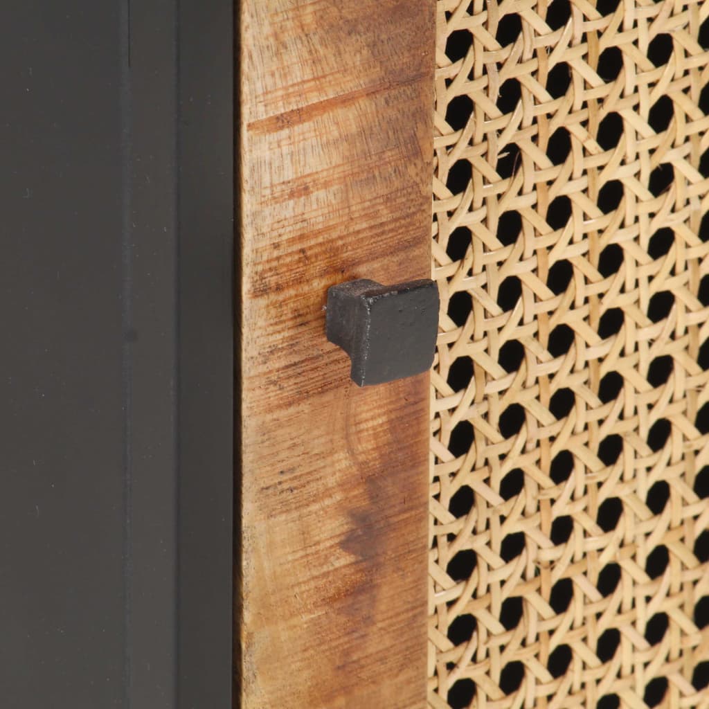 Nattbord 40x30x50 cm grovt heltre mango og naturlig stokk