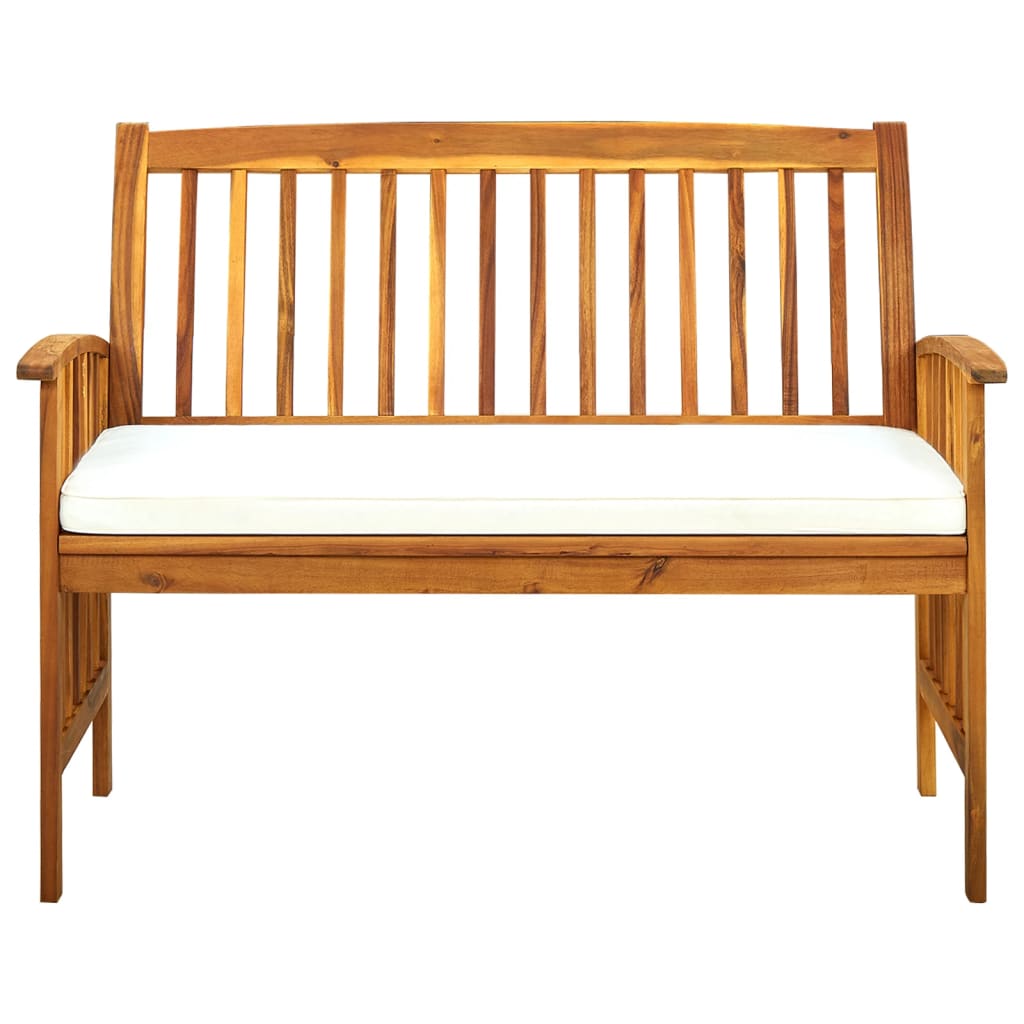 Hagebenk med pute 119 cm heltre akasie
