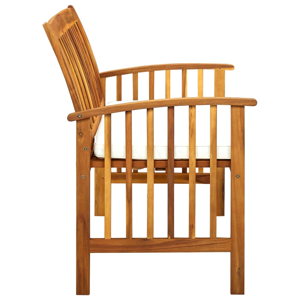 Hagebenk med pute 119 cm heltre akasie
