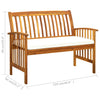 Hagebenk med pute 119 cm heltre akasie