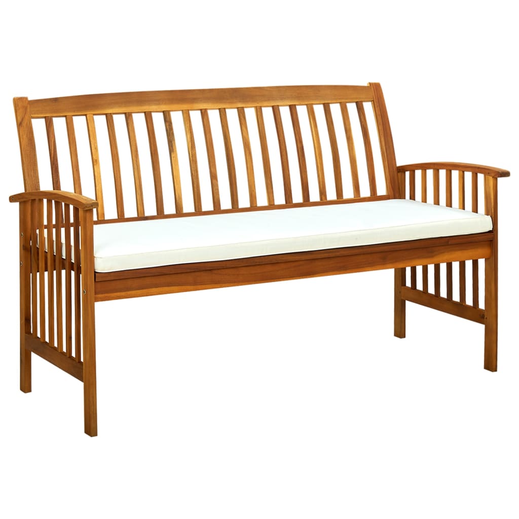 Hagebenk med pute 147 cm heltre akasie