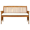 Hagebenk med pute 147 cm heltre akasie