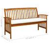 Hagebenk med pute 147 cm heltre akasie