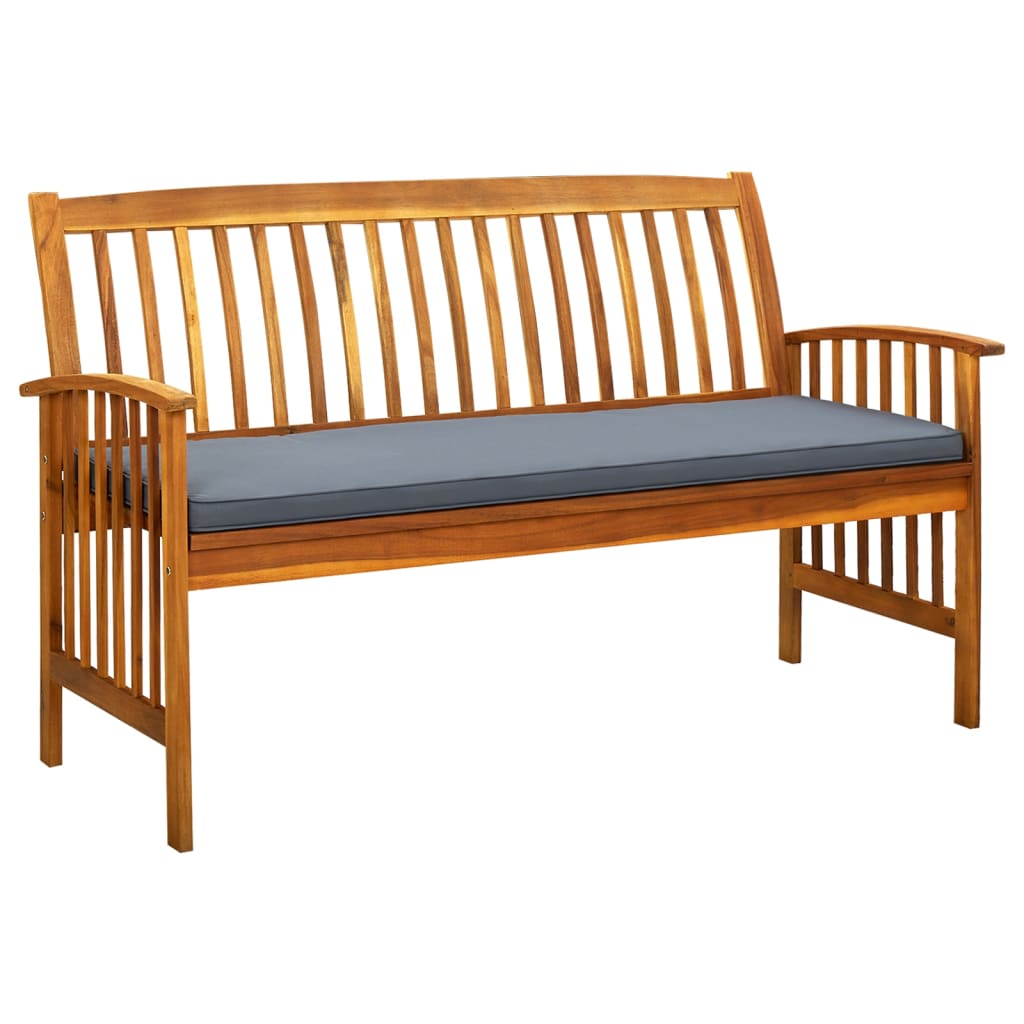 Hagebenk med pute 147 cm heltre akasie