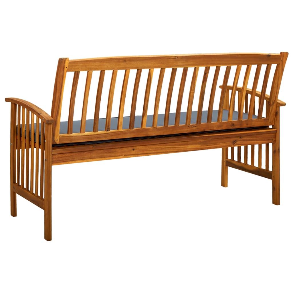 Hagebenk med pute 147 cm heltre akasie