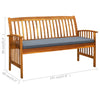 Hagebenk med pute 147 cm heltre akasie