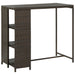 Barbord med oppbevaringsstativ brun 120x60x110 cm polyrotting
