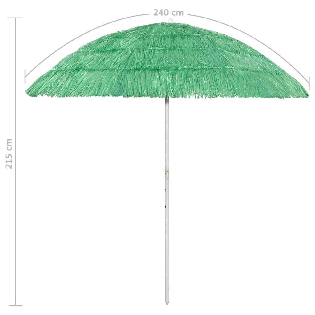 Strandparasoll Hawaii grønn 240 cm