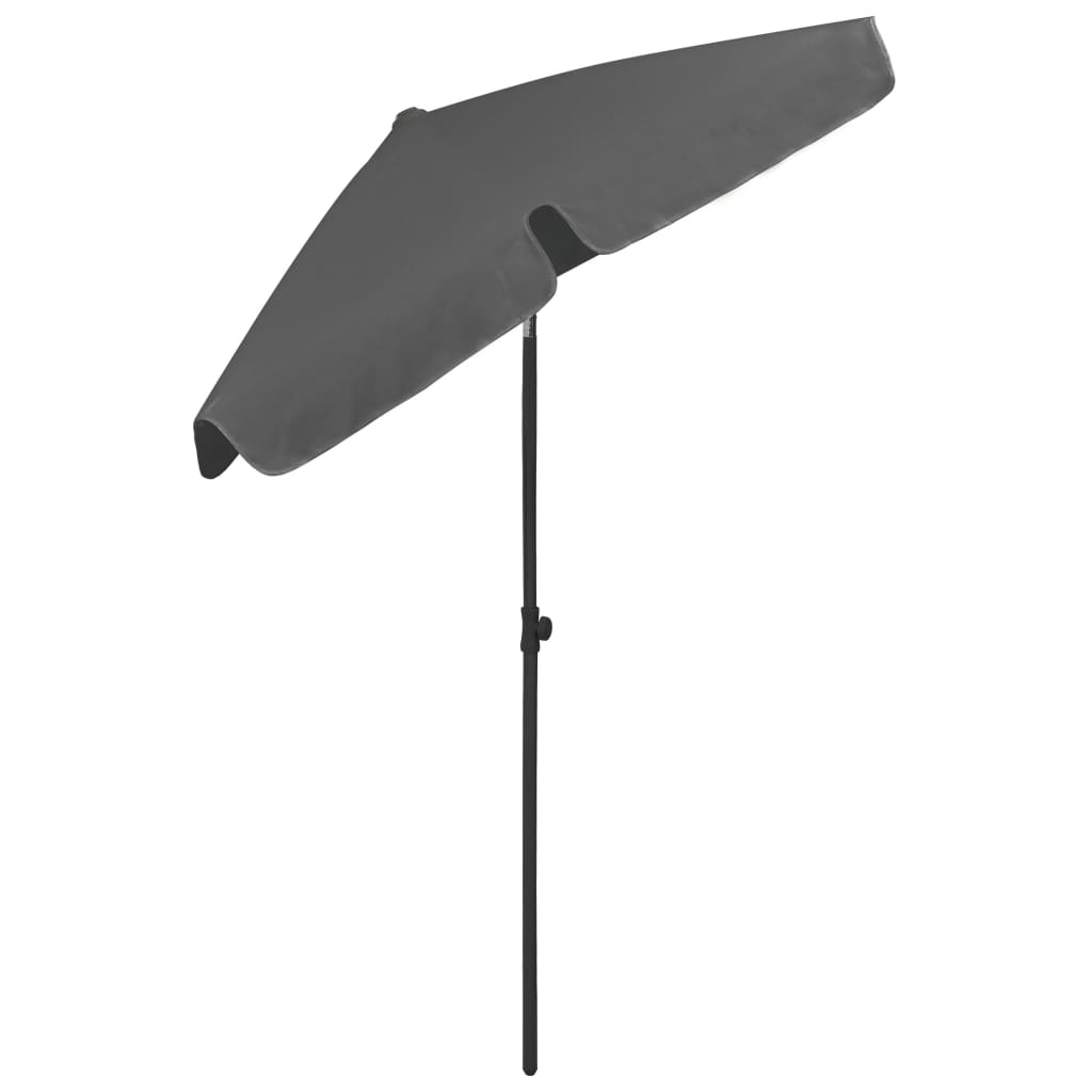 Strandparasoll antrasitt 180x120 cm