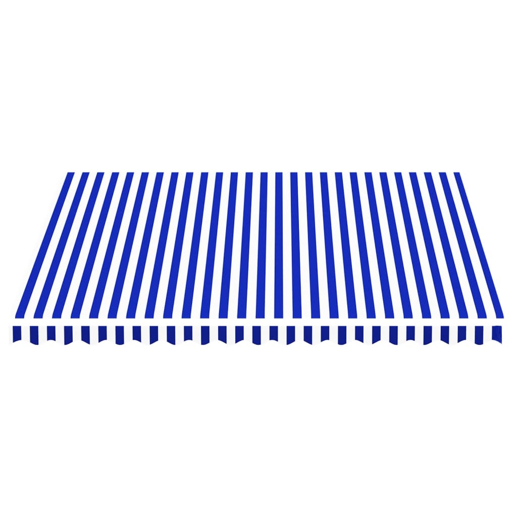 Erstatningsduk for markise blå og hvit 4x3,5 m polyester