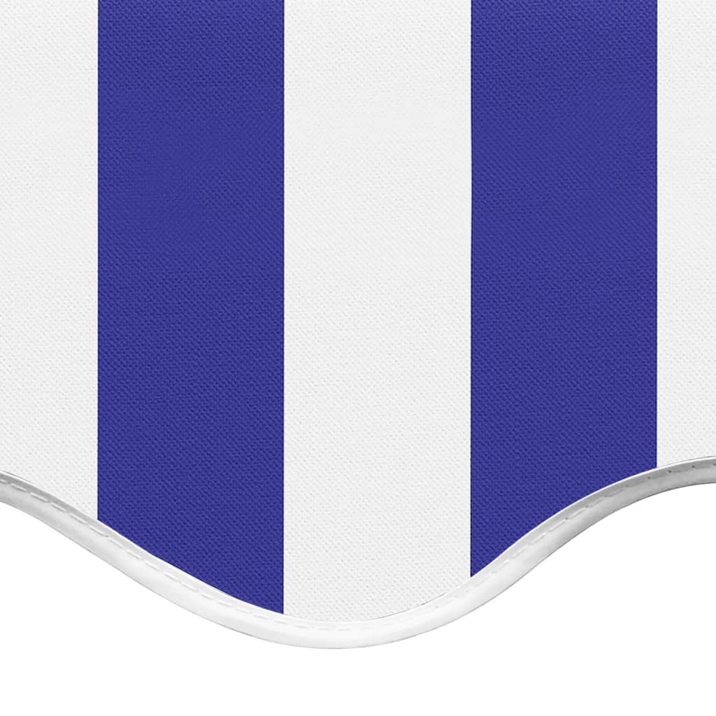 Erstatningsduk for markise blå og hvit 4,5x3,5 m polyester