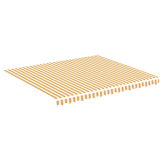 Erstatningsduk for markise gul og hvit 4x3,5 m